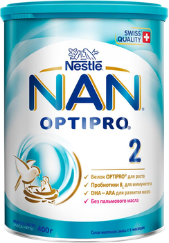 Смесь Nestle NAN 2 Optipro с олигосахаридом 2'FL для детей от 6 мес.400 г (7613032477493)