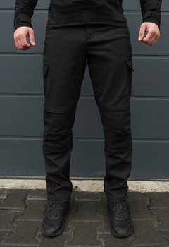 Утеплённые тактические штаны на флисе modern L black