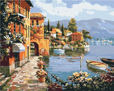 Картина за номерами Затишне приморське містечко (BS6917) Brushme 40x50 см Brushme