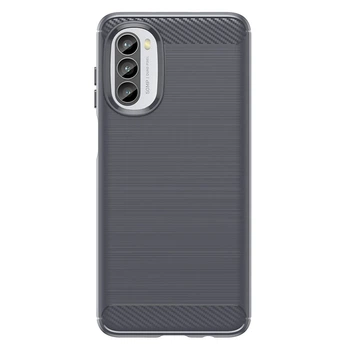 Чохол Lenuo Carbon Fiber для Motorola Moto G52 / G82 Gray