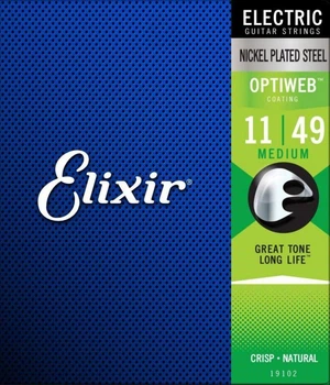 Струни для електрогітари Elixir Nickel Plated Steel OptiWeb Coating Medium 11-49 (EL OW M)