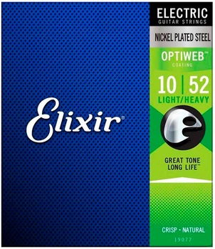 Струны для электрогитары Elixir Nickel Plated Steel OptiWeb Coating Light-Heavy 10-52 (EL OW LH)