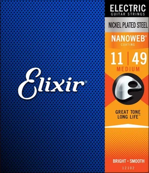 Струни для електрогітари Elixir 12102 Nanoweb Nickel Plated Steel Medium 11-49 (EL NW M)