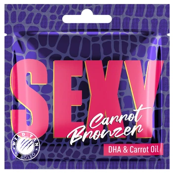 Крем для загара в солярии Soleo Wild Tan Sexy Carrot Bronzer с морковным маслом+ тёмный бронзатор DNA ,15 мл