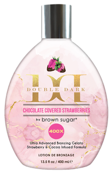 Крем для загара в солярии COVERED STRAWBERRIES 400X с ультра темными бронзантами Double Dark Black Chocolate 221 мл