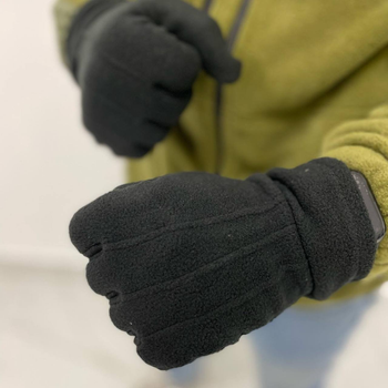 Перчатки флисовые теплые черные перчатки тактические