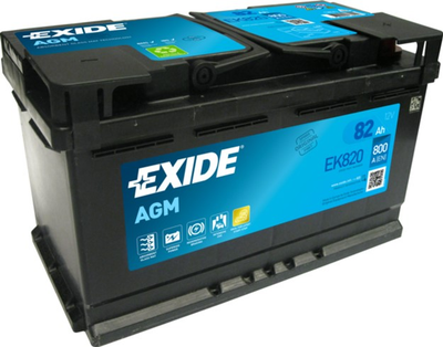 Автомобильный аккумулятор Exide Start-Stop AGM 82Ah Ев (-/+) (800EN) (д315*ш175*в190) (EK820)