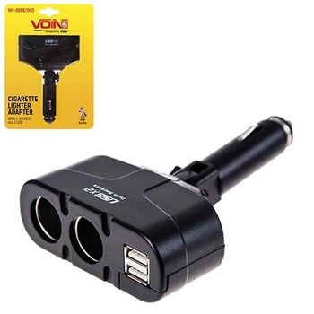 Подовжувач прикурювача 2 виходи 2USB 1500mA запобіг WF-0668/003