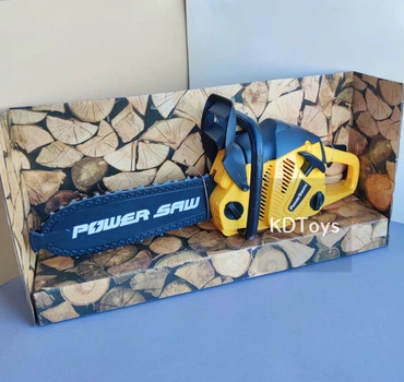 Детская игрушечная бензопила Цепь вращается Power Saw на батарейках со ЗВУКОМ (192E1) Желтый
