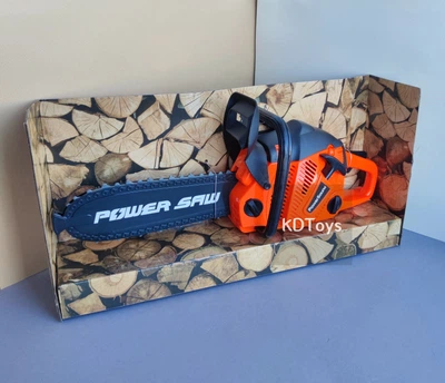 Детская игрушечная бензопила Цепь вращается Power Saw на батарейках со ЗВУКОМ (192E1) Оранжевый