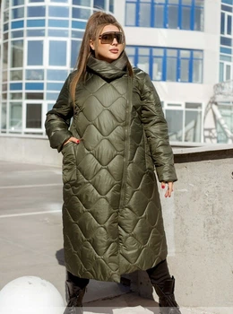 Довга стьобана куртка ST-Style 42415 52-54 Хакі