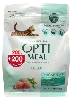 Сухой корм для котят Optimeal Kitten с курицей 400 г (480215361439)