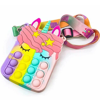 Іграшка сумка гаманець крос-боді антистрес пухирець тикалка Pop It Simple Dimple силіконова 14х4х8.5 см (473575-Prob)