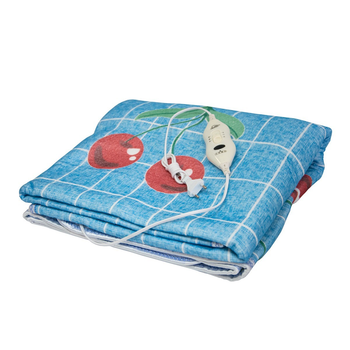 Електропростирадло двоспальне Electric Blanket 86W 150х115см Синя з вишнями простиня з підігрівом (VS7005502)