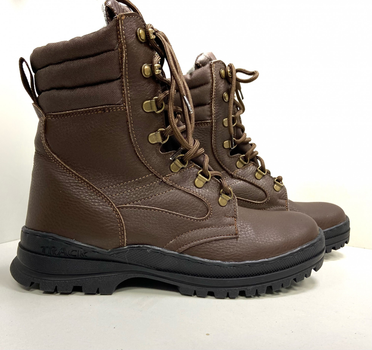Берцы зимние с мембранным утеплителем, обувь для военных KROK BЗ3, 44 размер, коричневые, 01.44