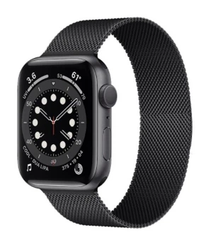 Ремінець міланська петля для Apple Watch series 3 | 4 | 5 | 6 з шириною корпусу 38 | 40 мм Браслет Чорний BeWatch (1050201)