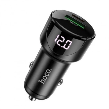 Автомобільний зарядний пристрій 20W швидка зарядка Hoco Z42 (1USB + Type-C) PD20W+QC3.0 Black