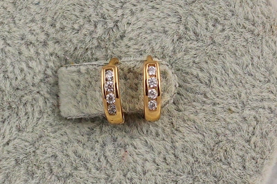 Серьги Xuping Jewelry четыре камешка 1.1 см золотистые