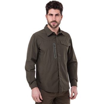 Мужская тактическая военная рубашка оливковая с длинным рукавом Pro Tactical непромокаемая Полиэстер Оливковая (7188) 4XL