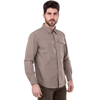 Мужская тактическая военная рубашка хаки с длинным рукавом Pro Tactical непромокаемая Полиэстер Хаки (7188) L