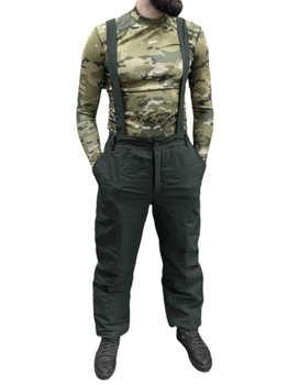 Тактичні зимові штани ЗСУ Хакі з підтяжками розмір 60-62 зріст 179-191