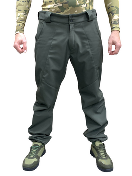 Тактические штаны ЗСУ Софтшелл Олива теплые военные штаны на флисе размер 48-50 рост 167-179