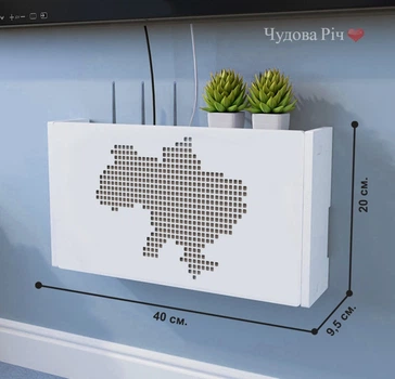 Настінна коробка для роутера Wi-Fi Полка 40*20,5*10 см Біла Україна