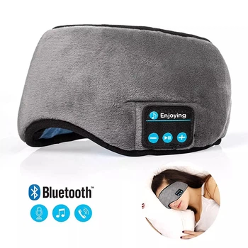 Маска для сну та відпочинку з bluetooth гарнітурою пов'язка на очі з навушниками сіра