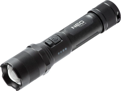 Latarka ręczna akumulatorowa NEO Tools LED OSRAM P9 Czarna (5907558451450)