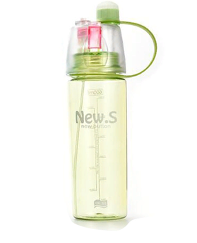 Бутылка для воды с Распылителем Clefers New.B 600мл - клапан Спрей для Тенниса, Бега, Групповых тренировок и тд, Зеленый (54020070G)