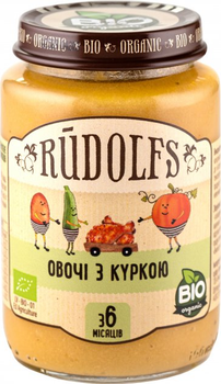 Упаковка овоче-м'ясного пюре Rudolfs Овочі з куркою з 8 місяців 190 г х 6 шт. (14751017940546)