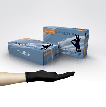 Рукавички медичні Вінілові Синтетичні (Вітріл/Vitryl) MediOk, розмір XL, (100 шт./50 пар) чорні