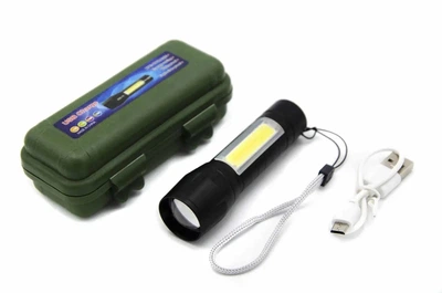 Ручний світлодіодний ліхтар BL-511 USB з ударостійким корпусом