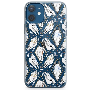Чохол силіконовий для Apple IPhone 13 mini від Lex Altern (Білий дикий кінь, пір’я, бохо, геометрія)