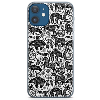 Чехол силиконовый для Apple IPhone 13 от Lex Altern (Племенное искусство, аборигены, лошадь, ворон, волк, змея)