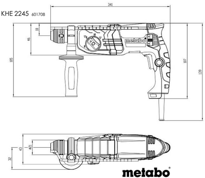 Перфоратор мережевий Metabo KHE 2245 SDS plus (601708500)