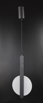 Люстра светодиодная подвесная LED светильник для квартиры на потолок лэд 26497 Черный 65-180х6х20 см.