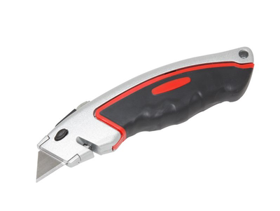 Нож универсальный в метал. корпусе с прорезиненной рукояткой и запасными лезвиями, 5шт, в блистере Forsage F-5055P41