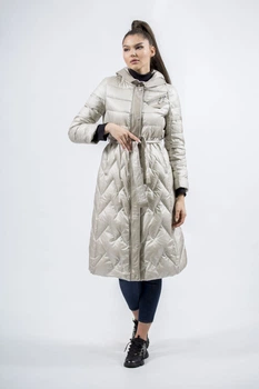 Жіночий однотонний пуховик casual з гусячим пухом і капюшоном Basic (молочний, 4XL), 40130, 27720