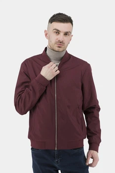 Чоловіча демісезонна куртка casual на блискавці, тонка, однотонна City Class (бордо, 46), 38900, 28692