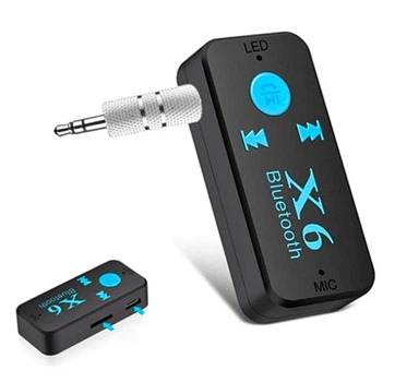 Беспроводной AUX MP3 WAV авто ресивер магнитолы адаптер Bluetooth 4.1 + EDR приемник UKC X6 6948 черный
