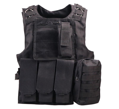 Жилет тактичний військовий Tactical Vest A56 плитоноска / розвантаження Molle чорний