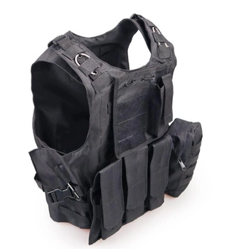 Жилет тактический военный Tactical Vest A56 плитоноска / разгрузка Molle черный