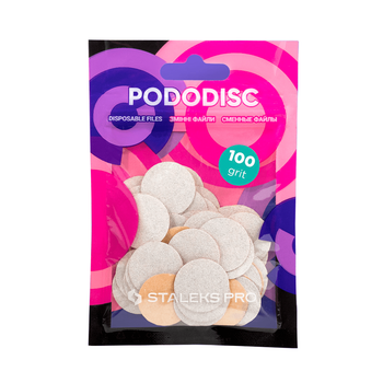 Сменные файлы для педикюрного диска Staleks PRO Pododisc M 20 мм 100 грит белые набор 50 шт