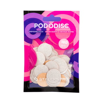 Сменные файлы для педикюрного диска Staleks PRO Pododisc M 20 мм 180 грит белые набор 50 шт