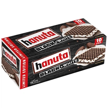Вафлі Hanuta Black & White 220г (какао з молочним кремом)