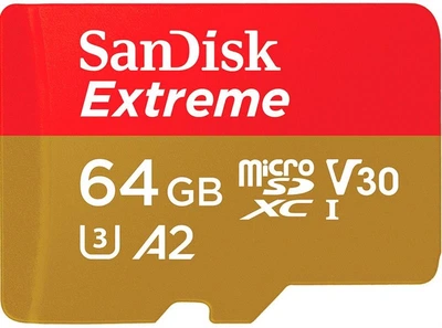 Карта памяти MicroSDXC 64GB UHS-I/U3 Class 10 SanDisk Extreme R160/W60MB/s (SDSQXA2-064G-GN6GN)
