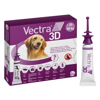 Vectra 3D пипетки для собак от 25 до 40 кг от блох, клещей, комаров, вшей , 1 пипетка
