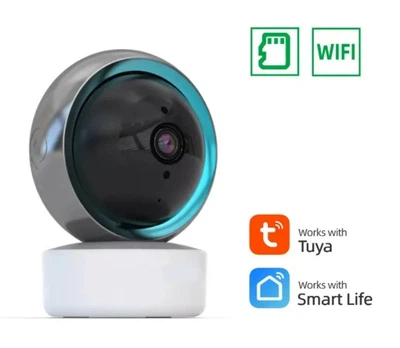 Мини камера поворотная Tuya Smart Life 1080р IP Wi-Fi Беспроводная мини камера видеонаблюдения с ночной съемкой