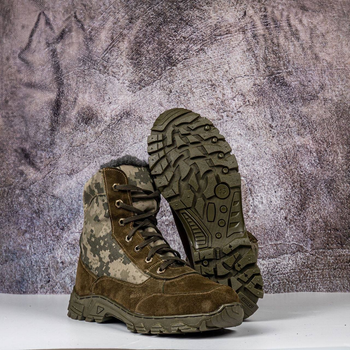 Зимние тактические берцы Nato Хаки, Ботинки из натуральной кожи. 44